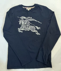 Authentic Burberry kids long sleeves shirt Black B25848 (14 Y - 162cm) cavalier - Picture 1 of 12