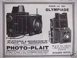 PUBLICITÉ DE PRESSE 1924 PHOTO-PLAIT UN APPAREIL PHOTO MODERNE CRÉÉ POUR VOUS ! - Imagen 1 de 1