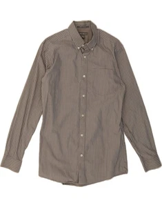 EDDIE BAUER Mens Slim Fit Shirt Medium Grey Pinstripe Cotton DK03 - Picture 1 of 3