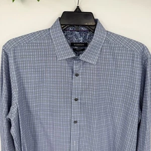 Camicia uomo Bugatchi Shaped Fit stampa polsino infradito manica lunga bottoni davanti. - Foto 1 di 7