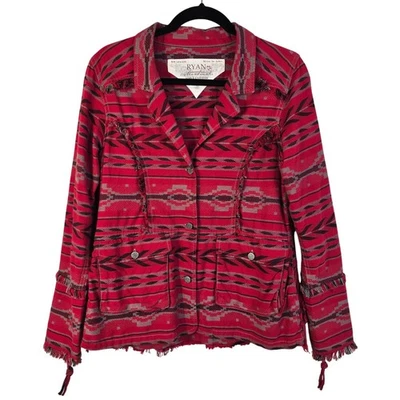 Chaqueta Manta Ryan Michael Beacon Para Mujer S Gris Rubí Flecos Suroeste Azteca Foto 1 de 4