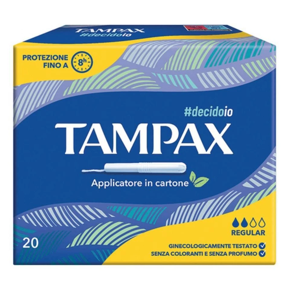 Tampax Blue Box Regular 20 Pezzi - Tampone Biodegradabile con Applicatore per Fl - Immagine 1 di 1