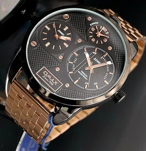 XXL Omax Monster Watch Herren Armband Uhr  Dual Triple Timer 3 Zeitzonen NEU *73 - Bild 1 von 3