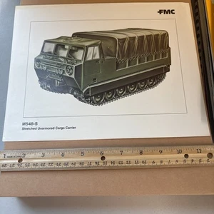 Vintage FMC M548-S Stretched Unarmored Cargo Carrier Military Vehicle Brochure - Picture 1 of 2
