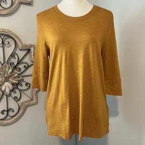 Top Lilla P Dijon Amarillo Costura Trasera Detalle Top Pima Algodón Mezcla Modal Talla S - Imagen 1 de 9