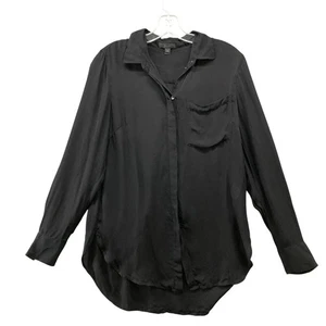 J. Crew 100 % Seide Button Down Hemd Damen 6 schwarz Langarm Bluse - Bild 1 von 8
