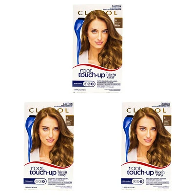 3PK Clairol Root Touch Up Permanent Hair Colour Dye Cream 6 Light Brown Shade - image 1 of 4