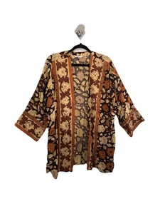 Weiche Umrandung Mara Topper Herbst Blätter Kimono Stil Strickjacke Größe PL - Bild 1 von 9