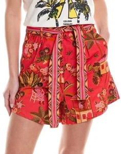 FARM Rio Secret Garden Shorts in Red Floral Multi sz med NWT $120 - Picture 1 of 8