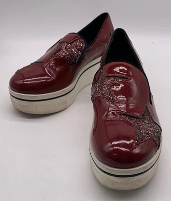 Stella McCartney красный искусственной лакированной кожи Binx звезда на танкетке платформе кроссовок sz 35 - Изображение 1 из 4