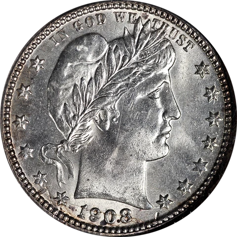 1908-O Barber Quarter NGC MS64 Superb Eye Appeal Strong Strike Cover