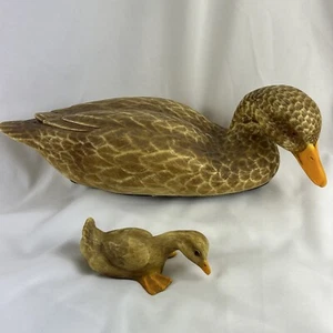 Vincent Giannetto III Mother Duck and Duckling Figurines 15" Textured 1984 - Picture 1 of 9
