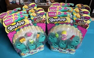 One Shopkins Season 3, 5 Pack with Mint/Teal Shopping Bags, New - Picture 1 of 1
