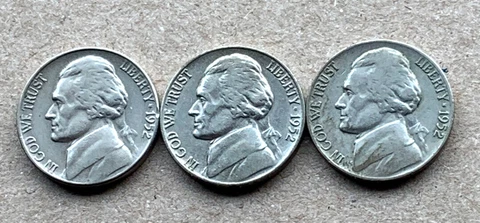 1952-PDS Jefferson Nickels ***F/VF*** Cover