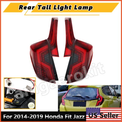 Luces traseras LED rojas para Honda Fit Jazz 2014-19 animación lámpara de freno trasera DRL de EE. UU. Foto 1 de 4