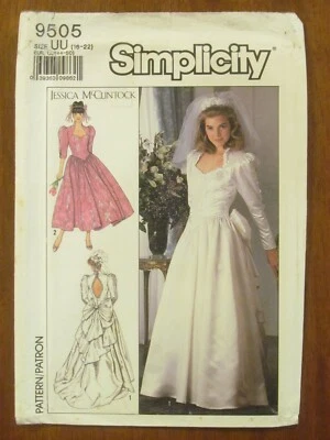 SIMPLICITY - 9505 LADIES WEDDING DRESS FUNNEL NECK KEYHOLE TRAIN 16-22 UNCUT - Image 1 of 2
