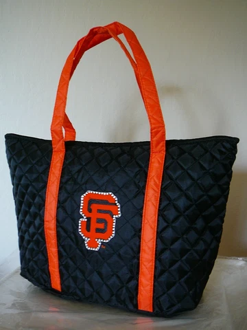 New San Francisco SF Giants Mother's Day Black Quilt Zipper Top Tote Bag, SGA Cover