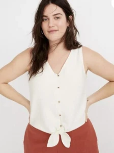 Neu ohne Etikett Madewell Tanktop Struktur & Faden Knopfleiste zum Binden Größe XXS - Bild 1 von 8