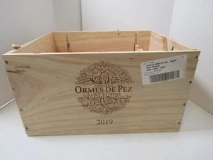OLD WOOD-WOODEN ORMES DE PEZ ST. ESTEPLE 2019 WINE CRATE BOX - Picture 1 of 4