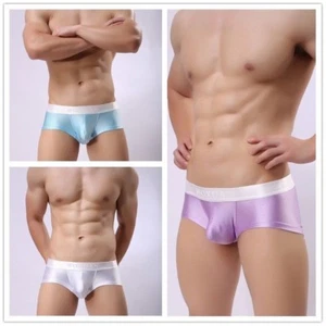 Hombres Brillo Boxer Ropa Interior Calzoncillos Elastizados Calzoncillos Brillante Sexy Negro - Imagen 1 de 17