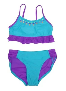 SO Blue 2-Pc.Set Crochet Bikini Top & Bottom Swimwear Big Girls 10,12,14,16 - Picture 1 of 1