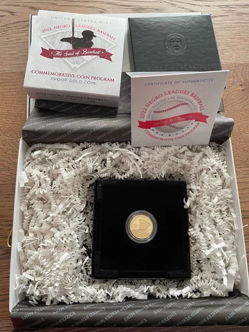 Gift Wrapped 2022 Negro Leagues Baseball Five Dollar Gold Coin 22CH US Mint OGP Cover