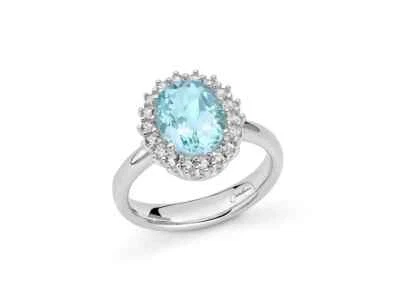 MILUNA ANELLO  GEMMA DEL CIELO  OVALE   REFERENZA LID3888 GARANZIA UFFICIALE - Immagine 1 di 2