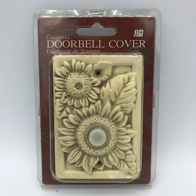 Timbre de cerámica vintage 1999 FIGI girasol iluminado botón cubierta Foto 1 de 4