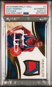 Isiah Thomas 2013 Panini Immaculate Patches Card #2 Auto Graded PSA 10 4/11 - Picture 1 of 1