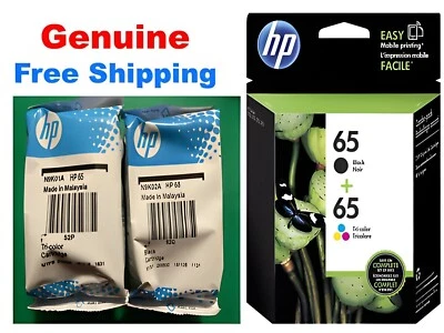 Genuine HP 65 Ink Cartridge Combo Pack for HP 2622 3752 3755 3722 printer-NEW    - Image 1 of 2