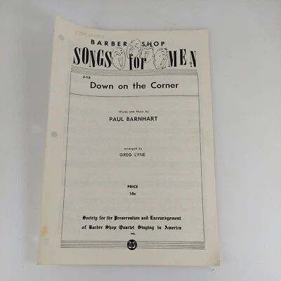 Down On the Corner Barber Shop Songs for Men Paul Barnhart & Greg Lyne 1968 - Image 1 of 2