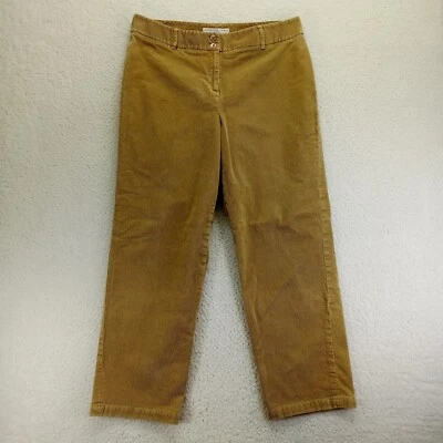 Calça de veludo Josephine Chaus feminina 16 (36x30) reta elástica dourada - Imagem 1 de 4