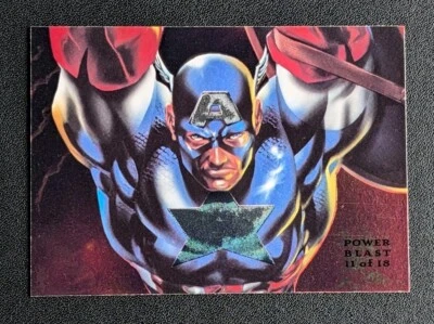 Flair Marvel Capitán América #11 1994 lámina Power Blast doble cara  Foto 1 de 2