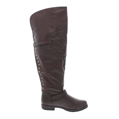 Journee Collection Mujer 9 M WC Marrón Plano Cremallera Botas de Montar Nuevas en Caja Fu6 Foto 1 de 4
