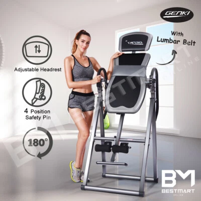 Genki Heavy Duty Inversion Table Gravity Back Inverter w/PVC Belt Adjustable Mat - image 1 of 4