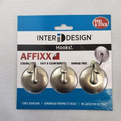 = Inter Design Hooks AFFIXX Strong Hold Damage Free Clean Removal Peel Stick - Image 1 of 4