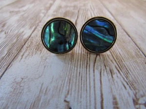 Abalone Shell Cufflinks Seashell Cuff Links Ocean Wedding - Picture 1 of 3