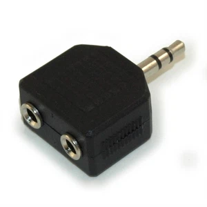 3.5mm Stereo TRS Plug to Dual 3.5mm Stereo Jack Splitter/Adapter - Picture 1 of 2
