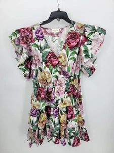 Vestido Aura the Label Mujer Grande Romántico Floral Manga Campana Volantes Artístico - Imagen 1 de 10