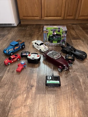 Radio Control Car Lot Vintage VW Bug Batmobile tyco 9.6v GraveDigger Drift Work! - Image 1 of 4