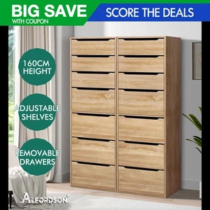 ALFORDSON 2x Wardrobe Clothes Storage Cabinet Organizer 7 Drawers Wood - Picture 1 of 12