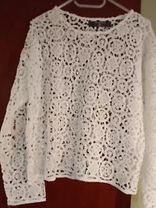 By PRIMARK Cream pure cotton Crochet jumper S UK 8 -10 - Picture 1 of 6