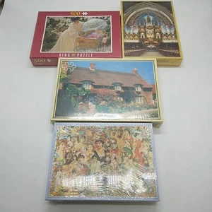 Bundle 3 x 1000pc 1 x 500pc Jigsaws Scenes, Portraits/Buildings New Sealed - Picture 1 of 10