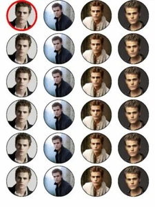 24 X VORGESCHNITTENE STEFAN SALVATORE WAFER PAPIER CUPCAKE TOPPER - Bild 1 von 1