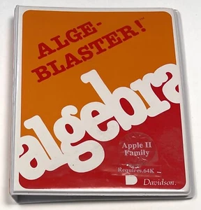 VTG 1986 Davidson ALGE-BLASTER Algebra Apple II Game Software COMPLETE EUC - Photo 1/4