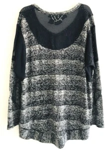 Free People We The Free Tunic Womens Size M Gray Embroidered Pullover Top - Picture 1 of 12