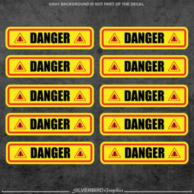 SILVERBIRD GRAPHICS 10x Danger sticker decals / industry / warehouse / caution / warning / vinyl 3M