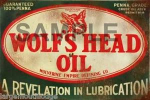 WEATHERED WOLFS HEAD GAS STATION BUILDING DIORAMA LAYOUT SIGN DECAL 3x2 DD29 - Picture 1 of 1