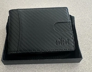Men's Bifold Textured Wallet With Money Clip Color Black NWOT - Picture 1 of 3