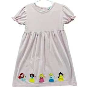 Smock Monkey Disney Princess Dress Girls Pink Puff Sleeve Embroidered Size 5 - Picture 1 of 9